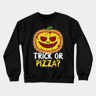 Pizza Halloween - Funny Pumpkin Pizza Face Crewneck Sweatshirt